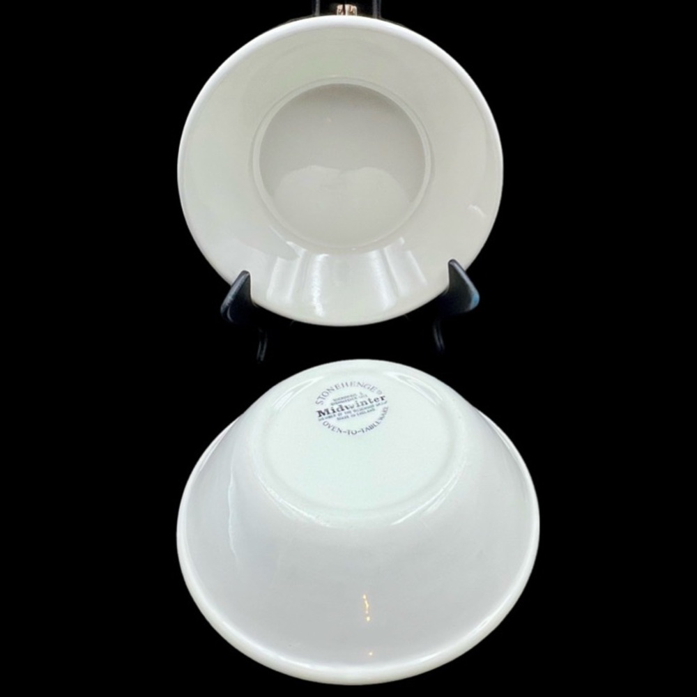 Midwinter Stonehenge White Cereal Soup Bowls Set of 2 England Ironstone 6”